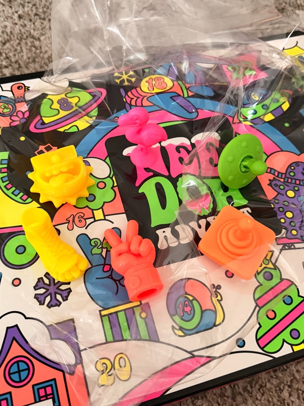 NeeDoh 6 pieces from advent calendar